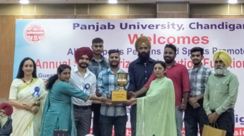 College is Honoured for winning First position in Volleyball in P.U. Inter College Tournament