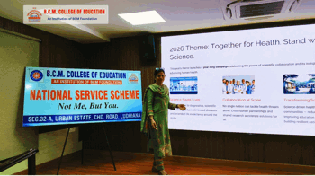 NSS Wing of BCM College under the aegis of Youth Services, Punjab celebrated World Health Day on the